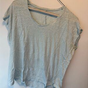 LOFT Light Blue Scoop Neck Short Sleeve Tee